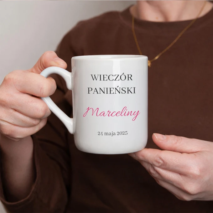 Kubek wieczór panieński ze zdjęciami na prezent podziękowanie z personalizacją