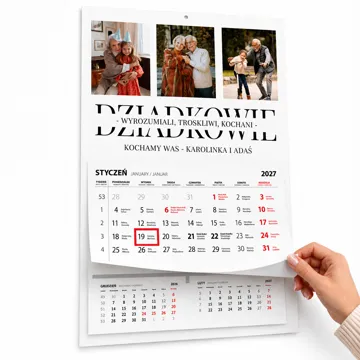 Fotokalendarz na prezent dla Dziadków duży format z wyrywanym kalendarium
