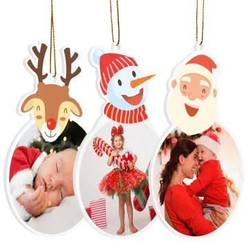 Zestaw 3 bombek akrylowych ze zdjęciem na choinkę