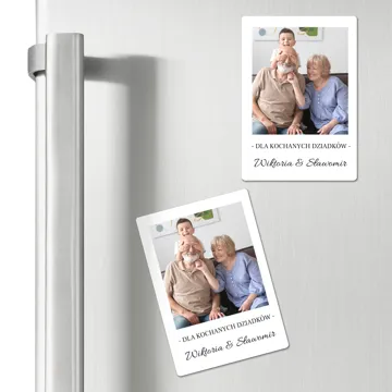 Prezent na Dzień Babci i Dziadka magnes ze zdjeciem podpisem na lodówkę dla Babci Dziadka 7x10 cm