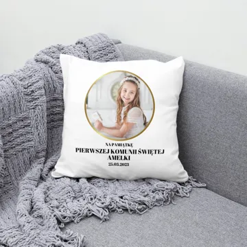 Poduszka ze zdjęciem pamiątka prezent na komunię