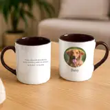 Kubek ze zdjęciem Twojego zwierzaka pamiątka po psie kocie z czarnym wnętrzem