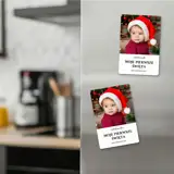 Moje Pierwsze Święta magnes ze zdjęciem i imieniem na lodówkę 7x10 cm wykończenie matowe