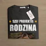 Koszulka ze zdjęciem dla taty własny napis czarna męska na Dzień Taty
