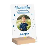 Personalizowana statuetka dla dziecka ze zdjęciem i imieniem pamiątka z przedszkola
