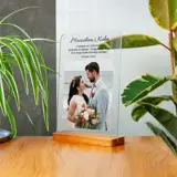 Statuetka ze zdjęciem na szkle na podziękowanie A4