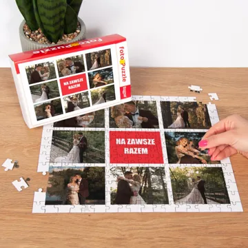 Puzzle ze zdjęcia kolaż prezent ślub rocznica 252 elementy z pudełkiem