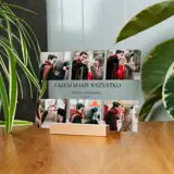 Druk na szkle kolaż 6 zdjęć dla pary prezent na walentynki rocznicę ramka 15x21 cm