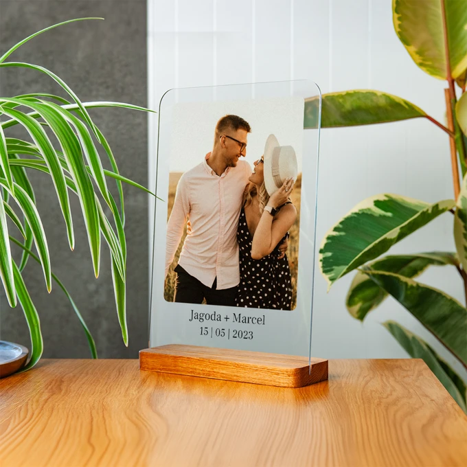 Druk na szkle akrylowym Nasz Wyjątkowy Dzień zdjęcie na szkle dla zakochanych A4