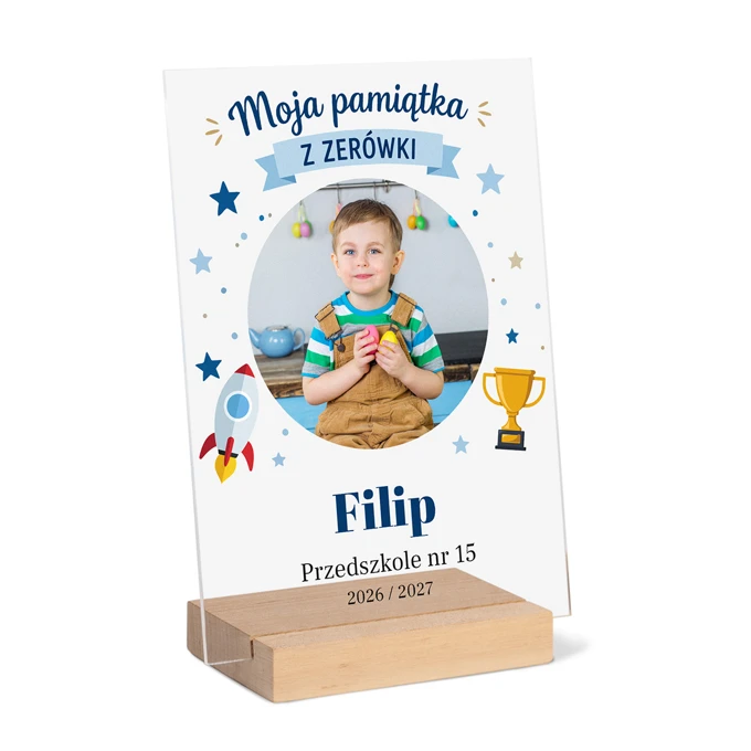 Pamiątka na zakończenie zerówki dla dziecka ramka ze zdjęciem własnym tekstem
