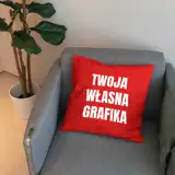 Czerwona poduszka z Twoim zdjęciem nadrukiem