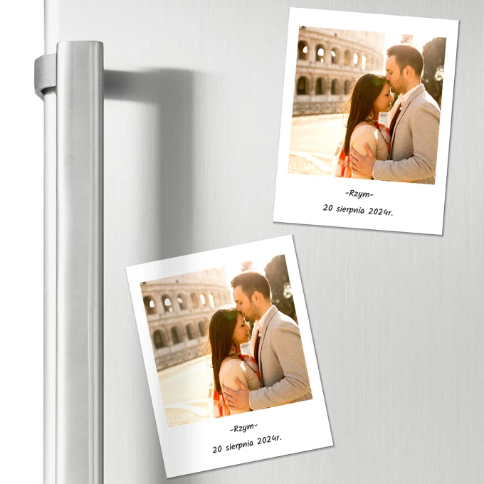 Magnesy polaroid z wakacji z Twoim zdjęciem i podpisem 16 sztuk
