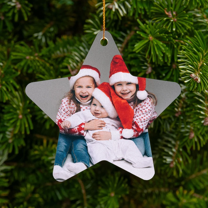 Akrylowa bombka ze zdjęciem gwiazdka full foto