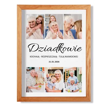 Personalizowany obraz dla Babci i Dziadka na płótnie 30x40 cm w drewnianej ramie