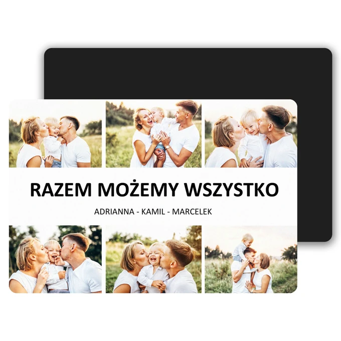 Magnes kolaż zdjęć Rodzina personalizacja imiona 15x10 cm