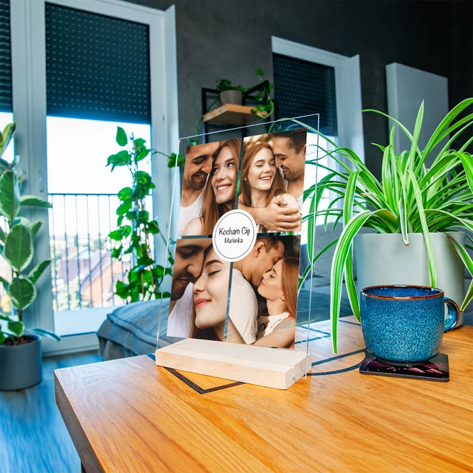 Ramka ze zdjęciem na szkle akrylowym plexi kolaż zdjęć A4