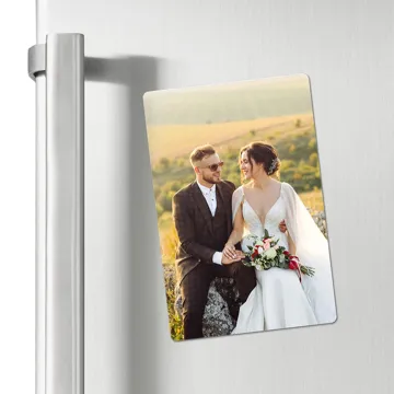 Magnes ze zdjęciem na lodówkę dla gości na ślub wesele 15x10 cm