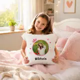 Poduszka personalizowana dla dziewczynki ze zdjęciem prezent na Dzień Dziecka
