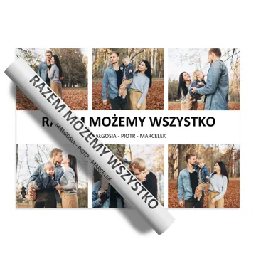 Plakat kolaż ze zdjęć Rodzina personalizacja imiona 50x70 cm