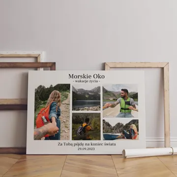 Obraz na płótnie kolaż ze zdjęć z podpisem 30x40 cm