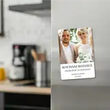 Podziękowania dla rodziców na ślub magnes ze zdjęciem na prezent 10x15 cm wykończenie matowe