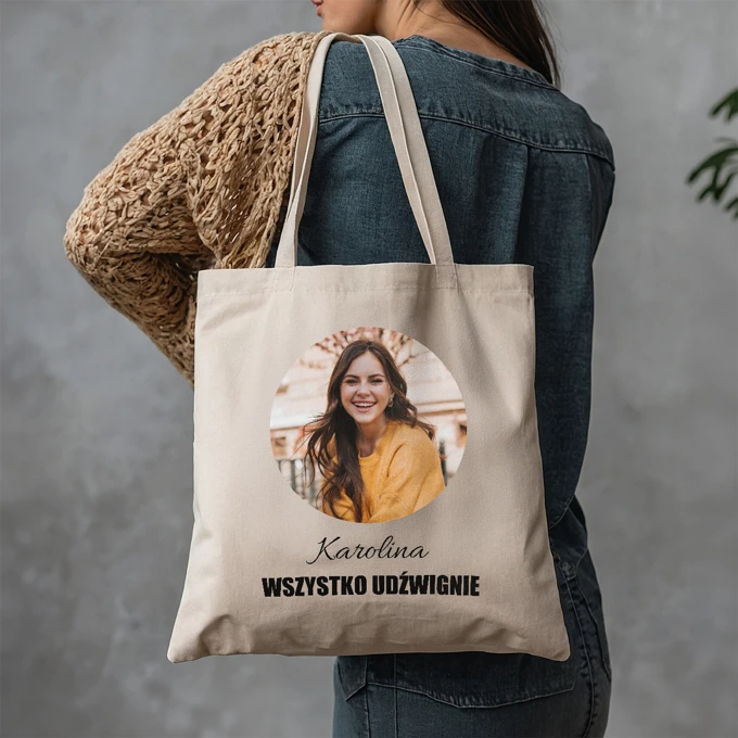 Torba na zakupy z Twoim zdjęciem imieniem