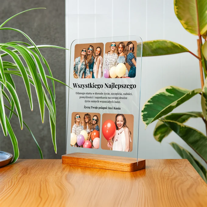Ramka na 18 urodziny ze zdjęć na prezent osiemnastkowy własna personalizacja A4