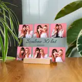 Wydruk na szkle akrylowym statuetka ze zdjęć prezent na 30 urodziny trzydziestkę 21x15 cm