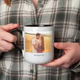 Personalizowany kubek ze zdjęciem podpisem czarny środek i uchwyt
