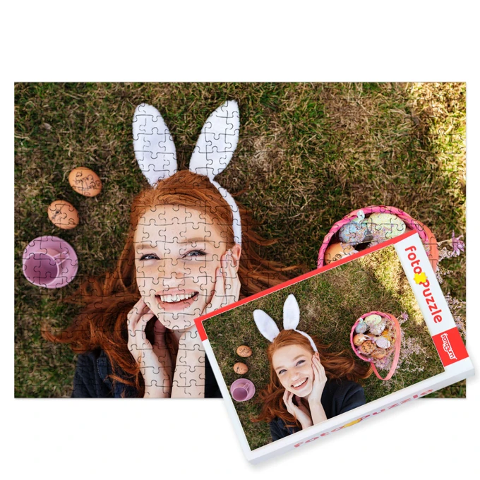Puzzle ze zdjęciem na Wielkanoc prezent na Zająca 500 el. z pudełkiem