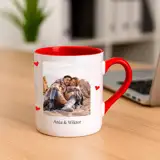 Kubek ze zdjęć na Walentynki dla zakochanych z imionami