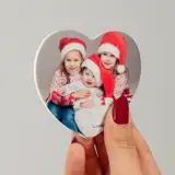 Magnes akrylowy ze zdjęciem na lodówkę serce full foto