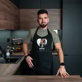 Fartuch z własnym nadrukiem zdjęciem na Walentynki prezent dla pary