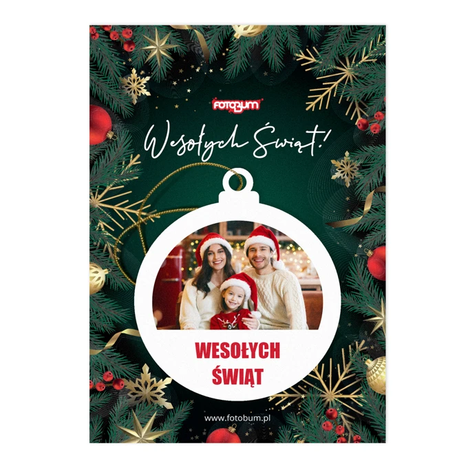 Bombka choinkowa z Twoim zdjęciem tekstem + opakowanie prezentowe