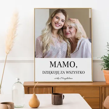 Prezent dla Mamy plakat ze zdjęciem własnym tekstem 30x40 cm