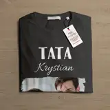 Koszulka ze zdjęciem i imieniem dla taty czarna męska