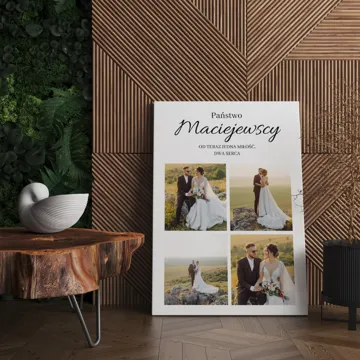 Obraz na płótnie ze zdjęć na ślub rocznicę ślubu 40x60 cm