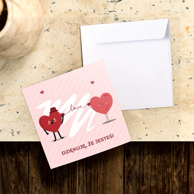 Kartka Walentynkowa na prezent dla zakochanych
