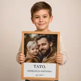 Prezent dla Taty na Dzień Ojca zdjęcie w drewnianej ramie personalizacja 30x40 cm
