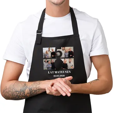 Fartuch kuchenny ze zdjęciem na prezent 50 urodziny