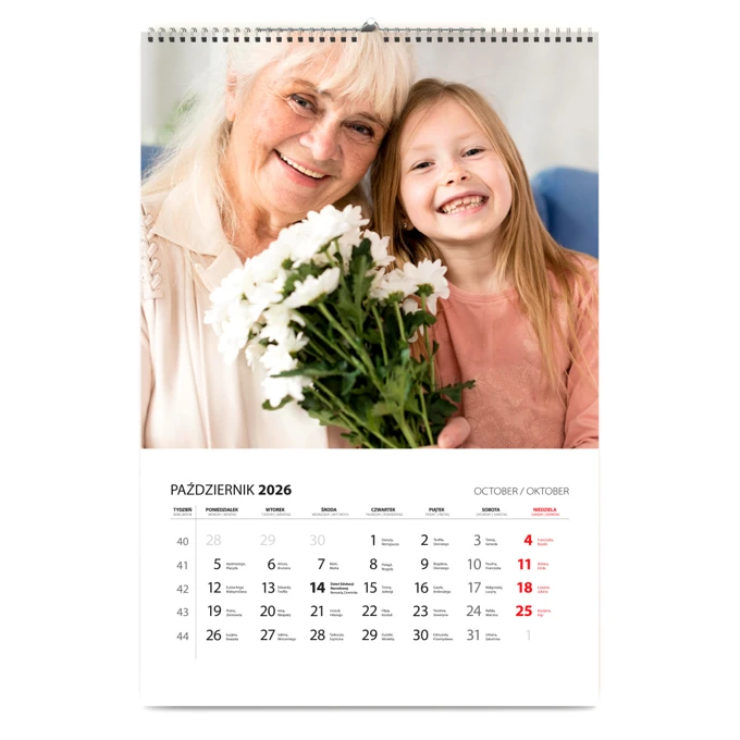 Fotokalendarz na prezent dla Dziadków 13-stronicowy duży format A3+ Twoje zdjęcia