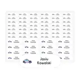 Naprasowanki z imieniem dziecka na ubrania arkusz 58 sztuk policja