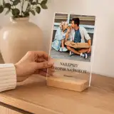 Personalizowany prezent na Dzień Chłopaka zdjęcia na szkle ramka 15x21 cm