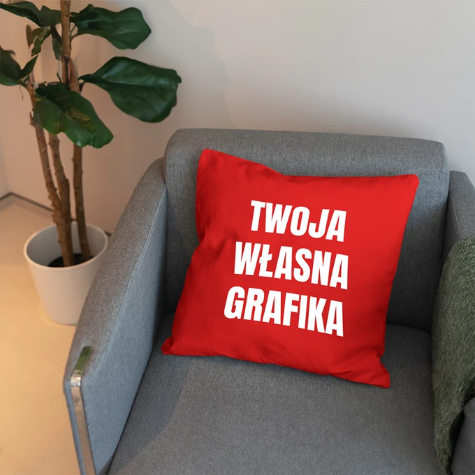 Czerwona poduszka z Twoim zdjęciem nadrukiem