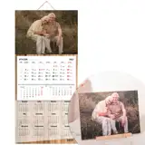 Prezent dla Babci i Dziadka drewniany fotokalendarz i ramka ze zdjęciem 2 w 1