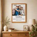 Prezent dla Taty na Dzień Ojca zdjęcie w drewnianej ramie personalizacja 30x40 cm