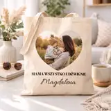 Prezent dla mamy personalizowana torba ze zdjęciem własnym nadrukiem