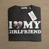 Męska koszulka I Love my Girlfriend ze zdjęciem dla chłopaka