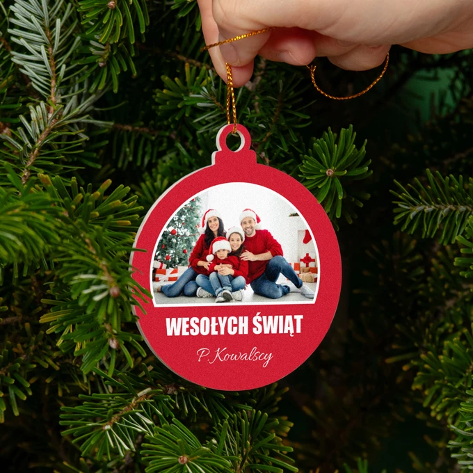 Bombka ze zdjęciem na choinkę Moje Pierwsze Święta imię dziecka