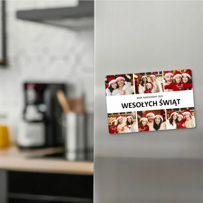 Magnes świąteczny z Twoim zdjęciem 15x10 cm wykończenie matowe